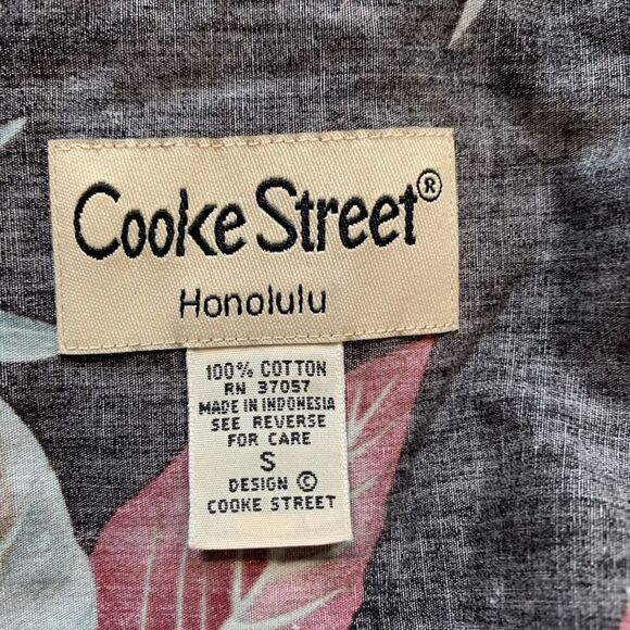 Cooke Street Shirt Short Sleeve Black Tropical Hawaiian Printed Palm Button Up - Picture 8 of 9